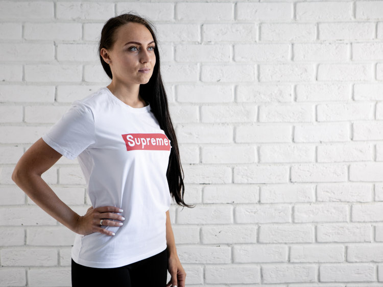 Футболка Supreme white женская