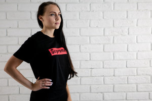 Футболка Supreme black женская