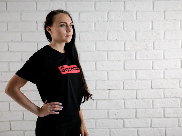 Футболка Supreme black женская